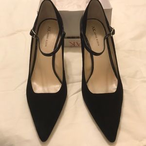 3.5 suede and patent leather heels